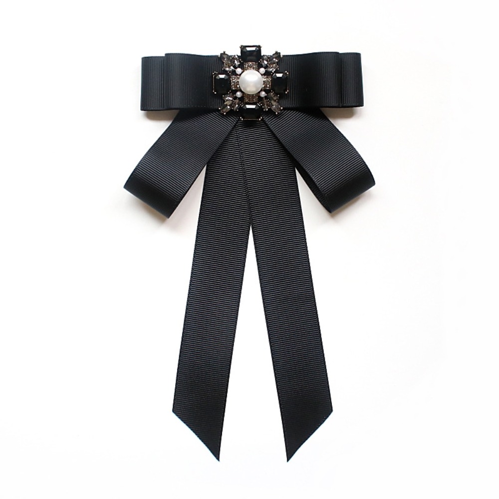 Bow Tie Pre Tied - Fashion Polyester Ribbon Bowknot Brooch Pin