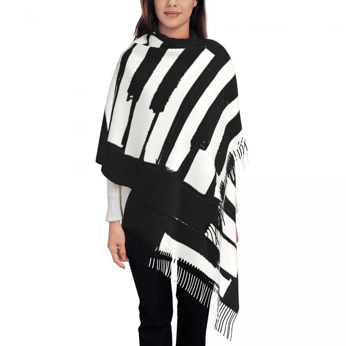 Minimalistic Piano Keys Scarf  - Pashmina Wrap Large review and price