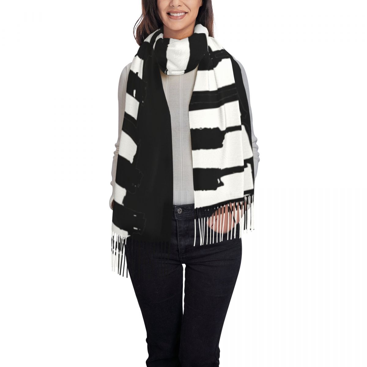 Minimalistic Piano Keys Scarf  - Pashmina Wrap Large review and price