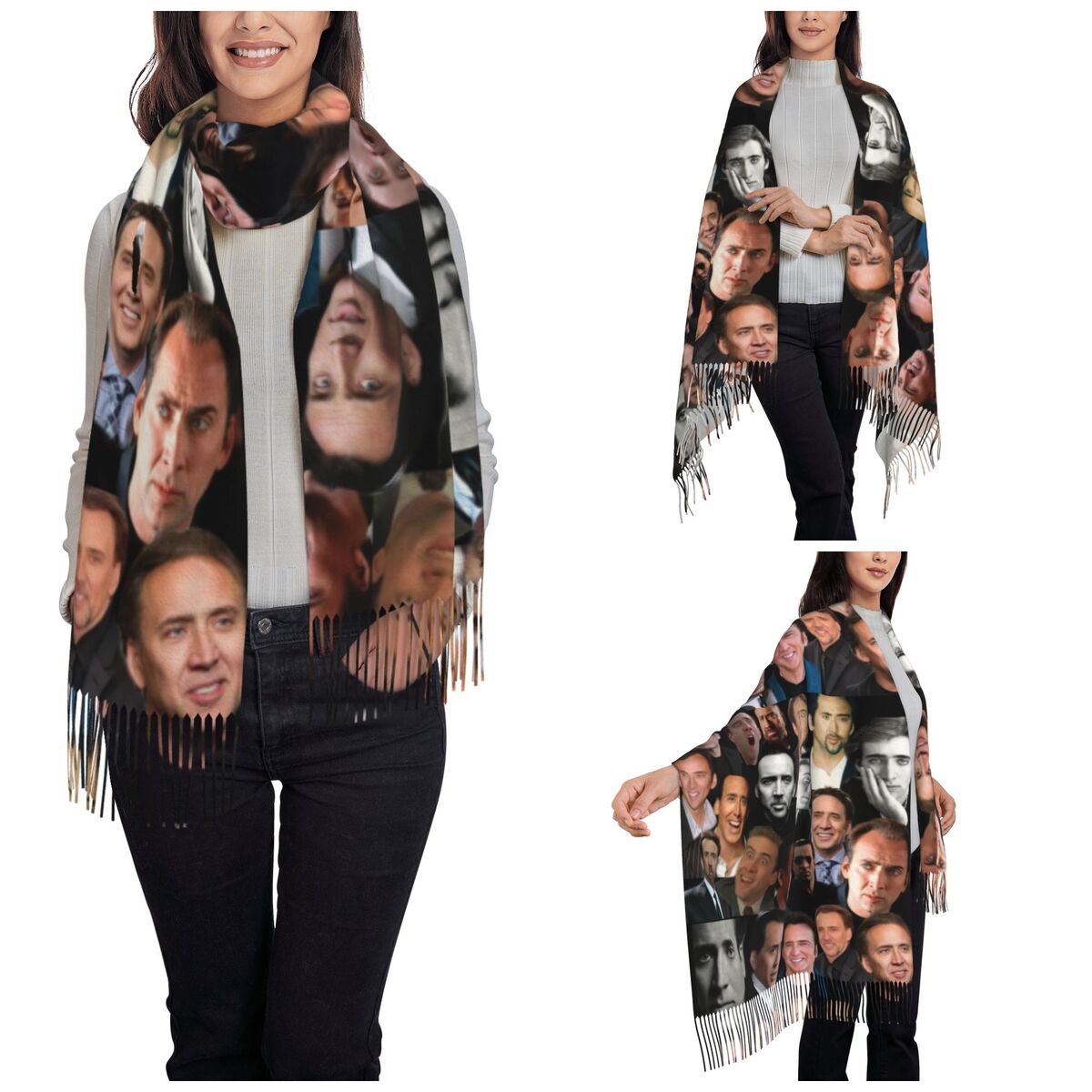 Nicolas Cage Colllage Shawl Wr - Pashmina Wrap Large review and price