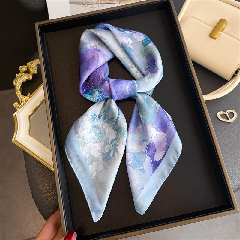 2026 New Floral Print Silk Squ - Ascot Neck Scarf review and price