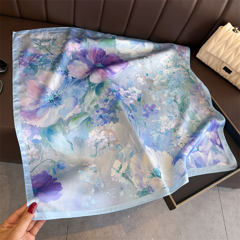 2026 New Floral Print Silk Squ - Ascot Neck Scarf review and price