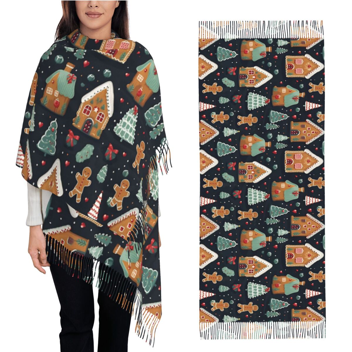Christmas Delight- Whimsical G - Pashmina Wrap Large review and price