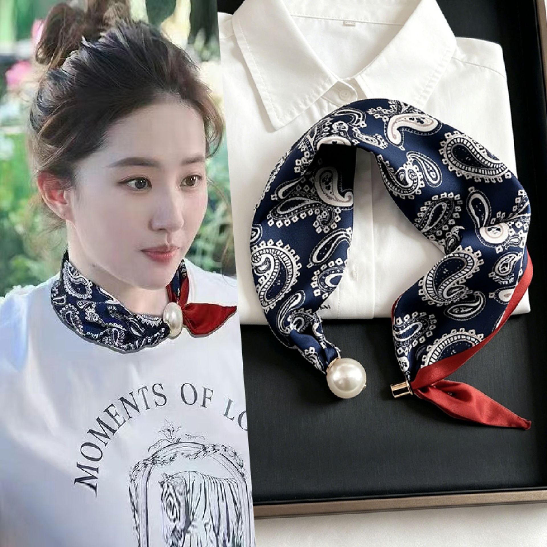 New Paisley Prints Pearl Tail  - Ascot Neck Scarf review and price