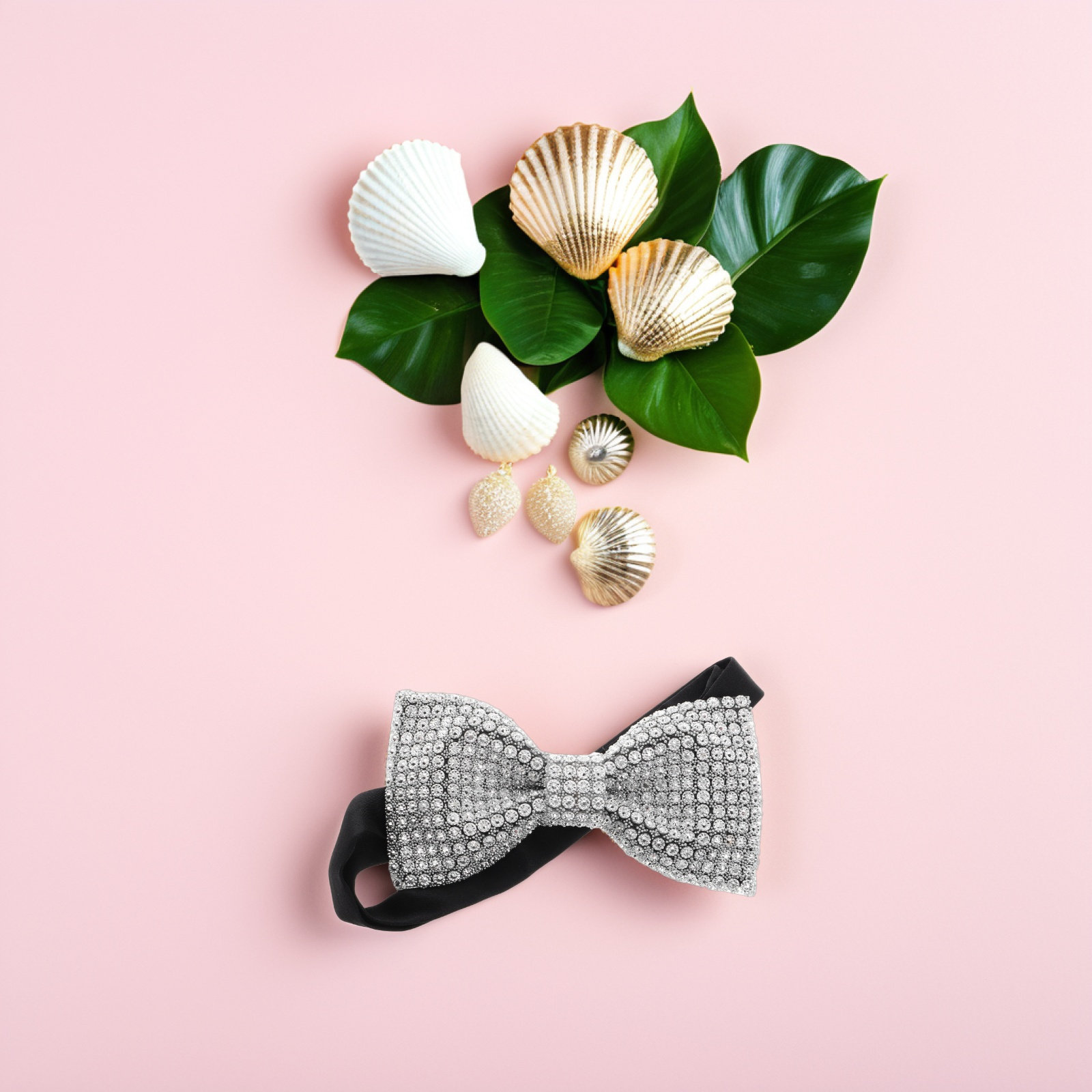Silver Double Layer Sparkly Rh - Bow Tie Pre Tied review and price