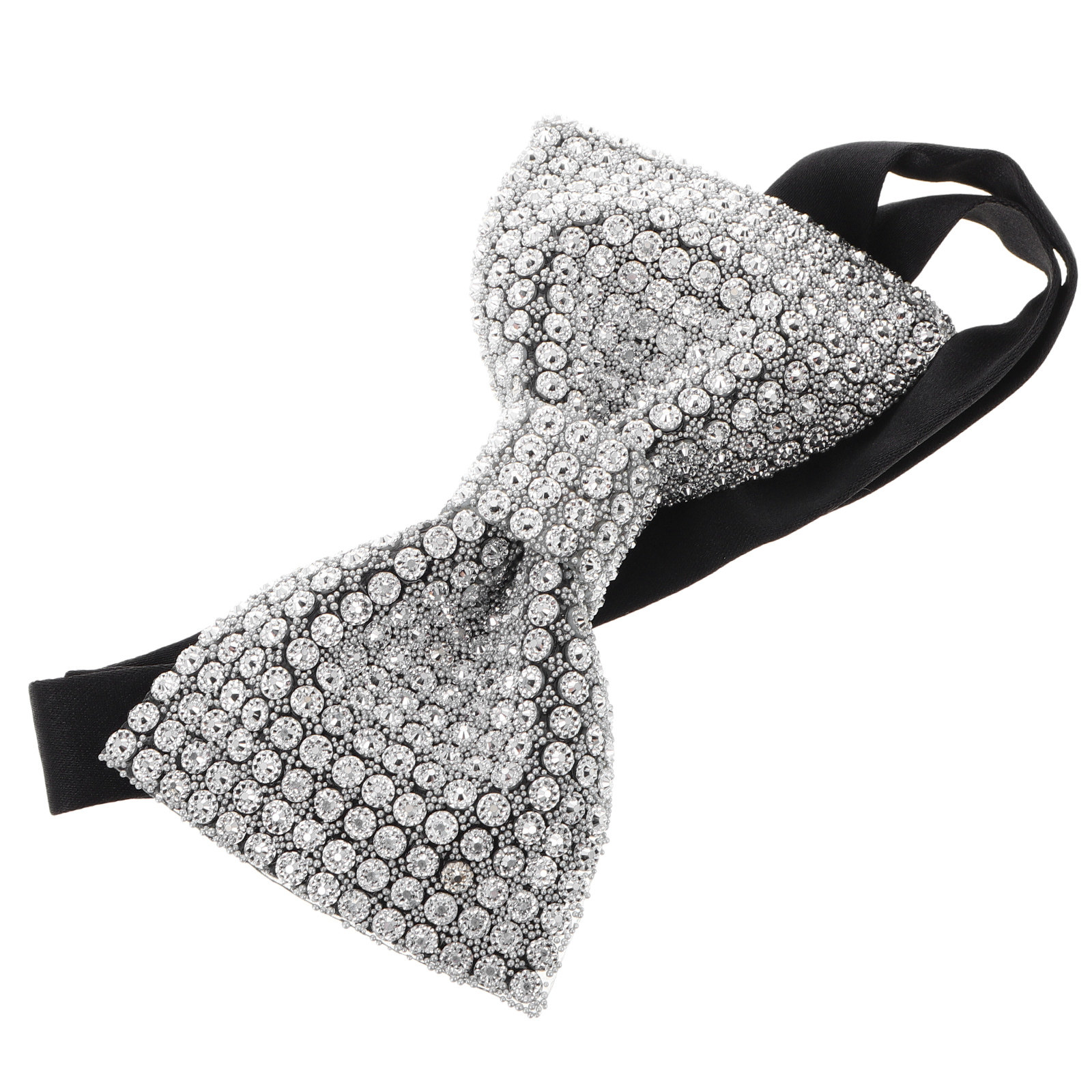 Silver Double Layer Sparkly Rh - Bow Tie Pre Tied review and price