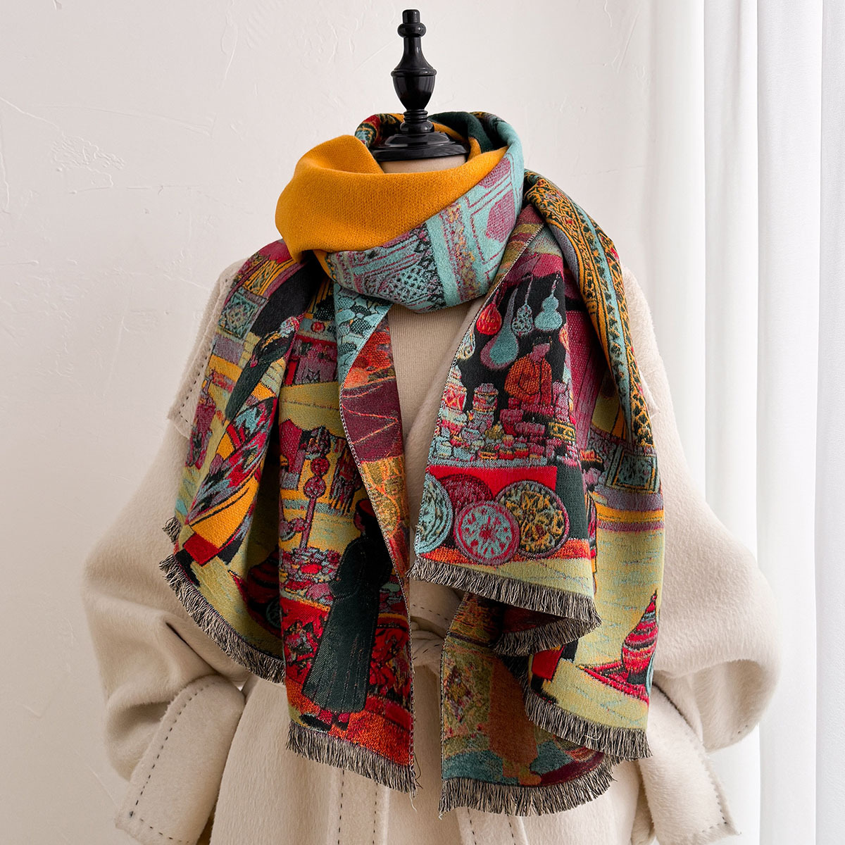 Women Imitation Cashmere Scarf - Pashmina Wrap Large review and price