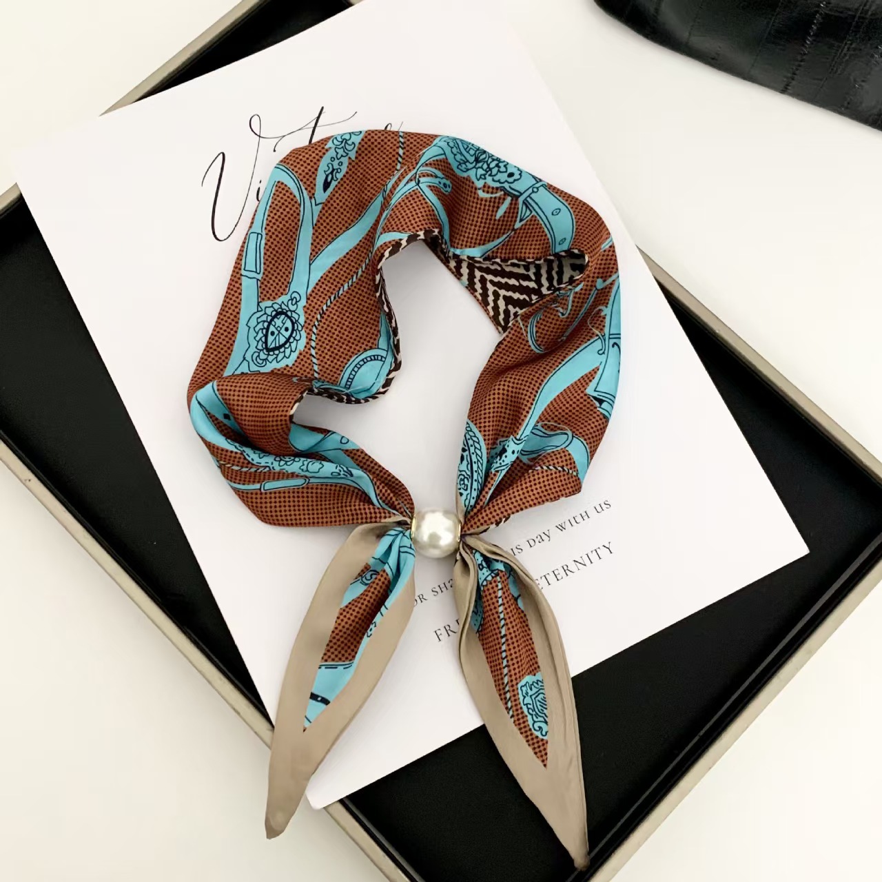 Korean Style Elegant Pearl Mag - Ascot Neck Scarf review and price
