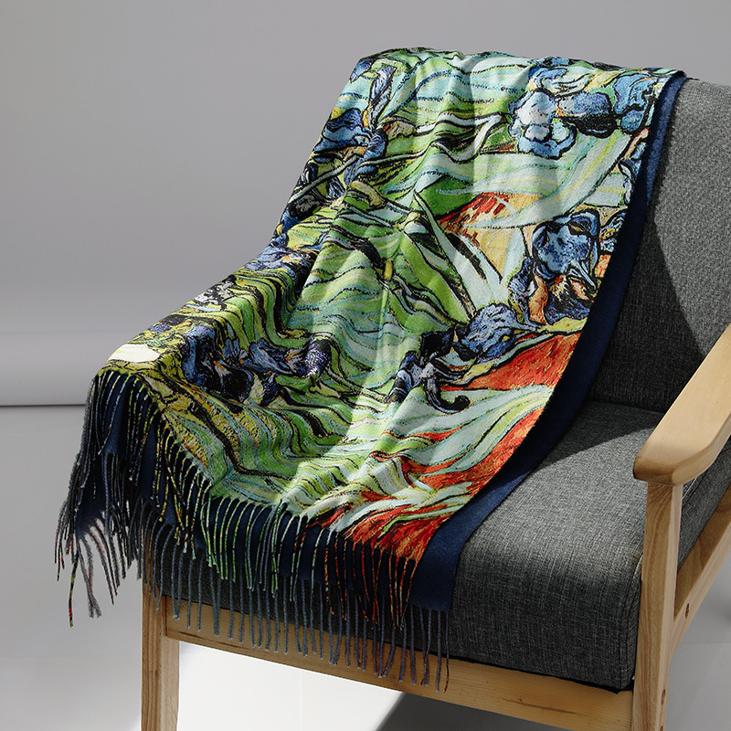 Luxury Brand Oil Painting Cash - Woven Scarf Blanket review and price