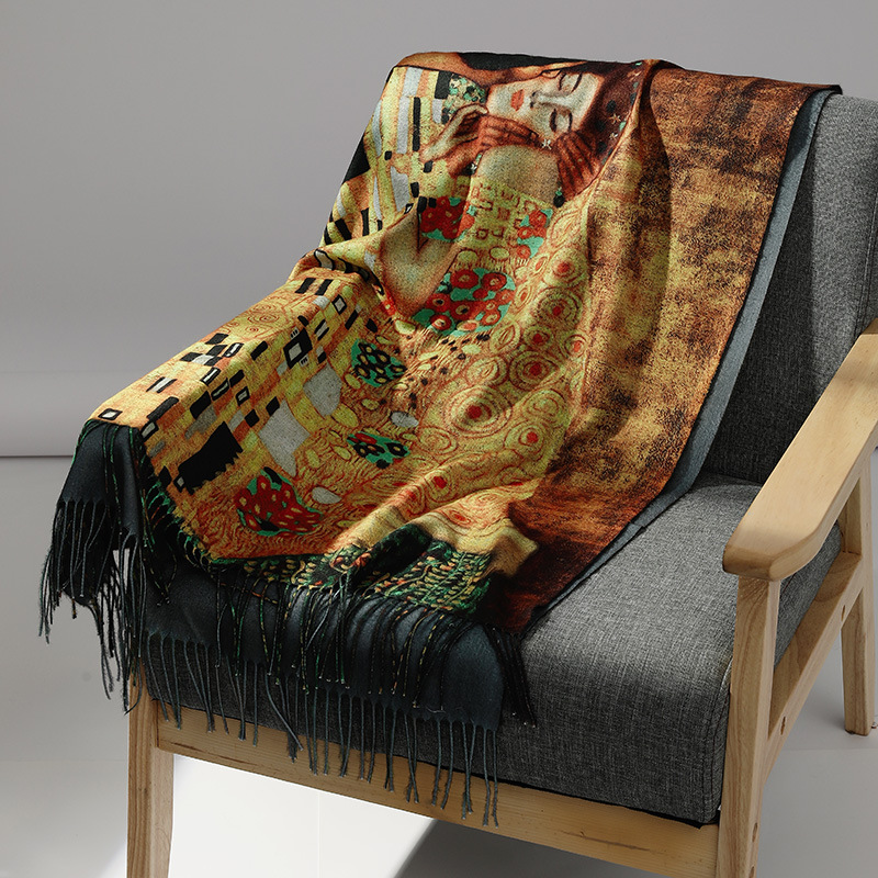 Luxury Brand Oil Painting Cash - Woven Scarf Blanket review and price